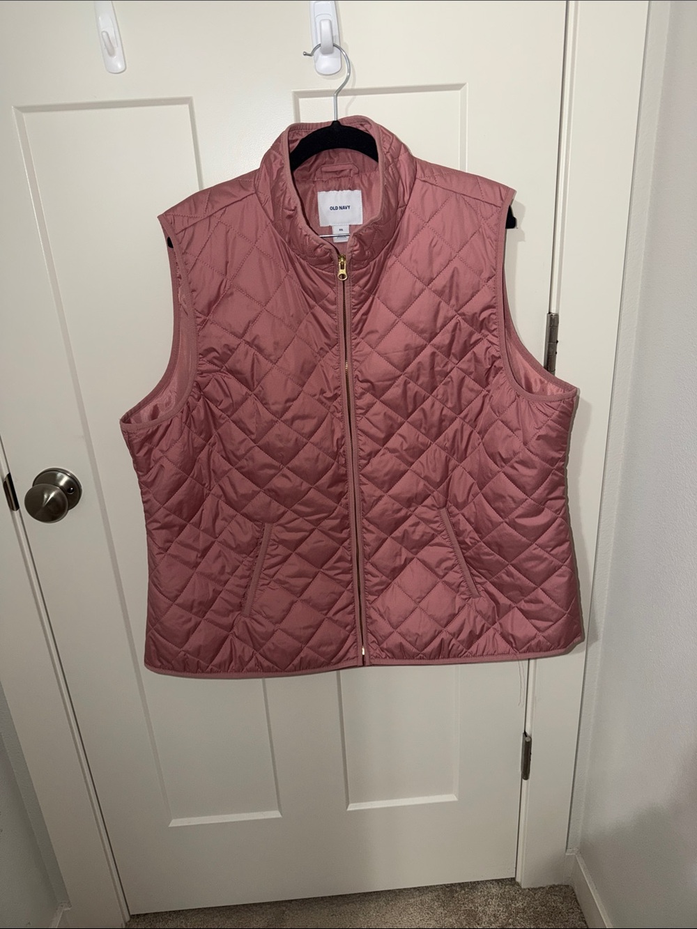 NWOT Old Navy Quilted Zip-Up Vest - Dusty Rose Pink MS5